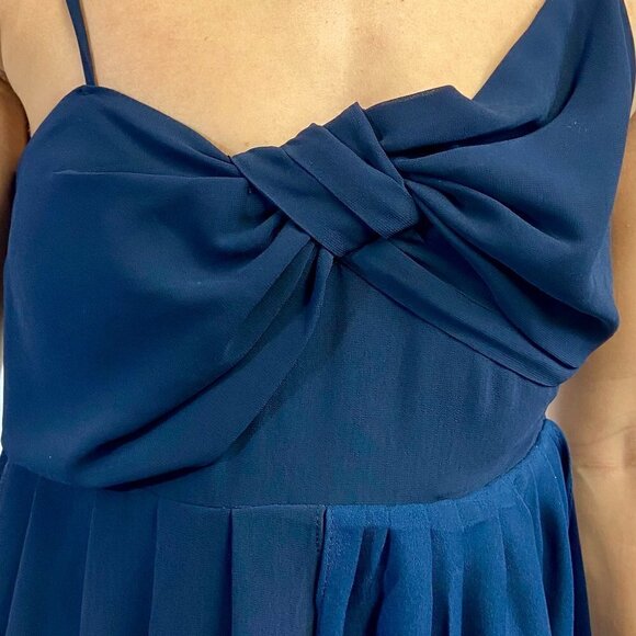 MM Couture Navy Two-Tone Spaghetti Strap Cocktail Dress, Small - Picture 4 of 15